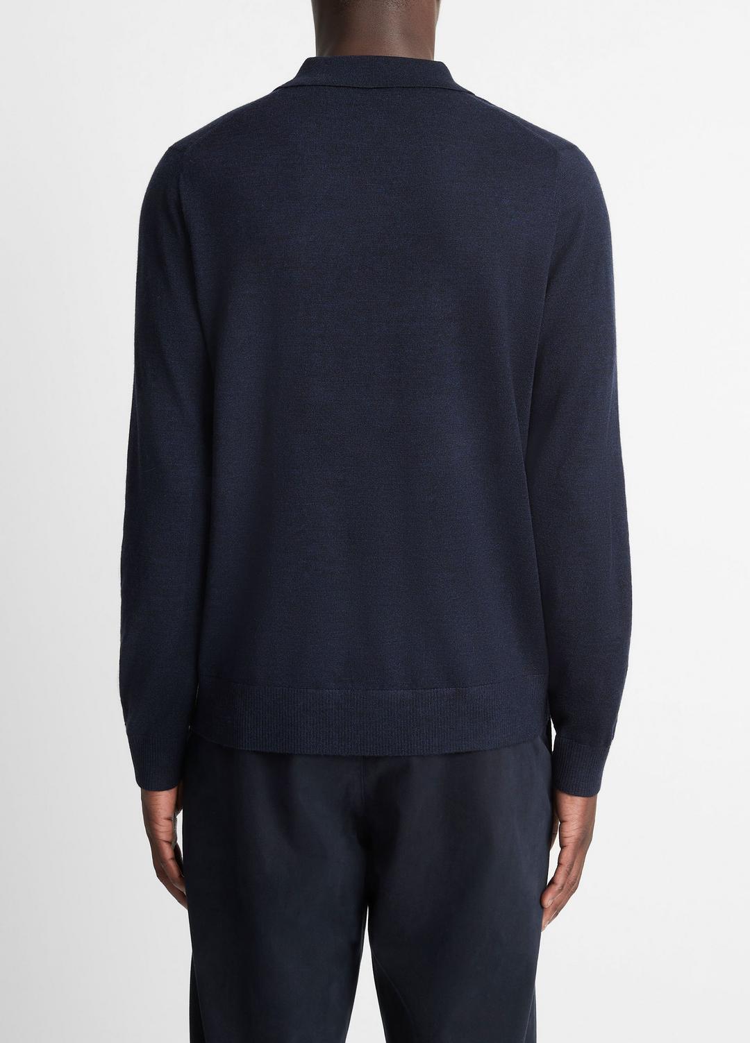 VINCE Men Wool Polo Sweater in Sweaters COASTAL BLUE