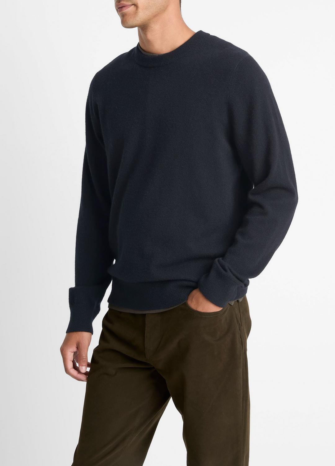 VINCE Men Cashmere Crew Neck Sweater in Crew Neck COASTAL BLUE