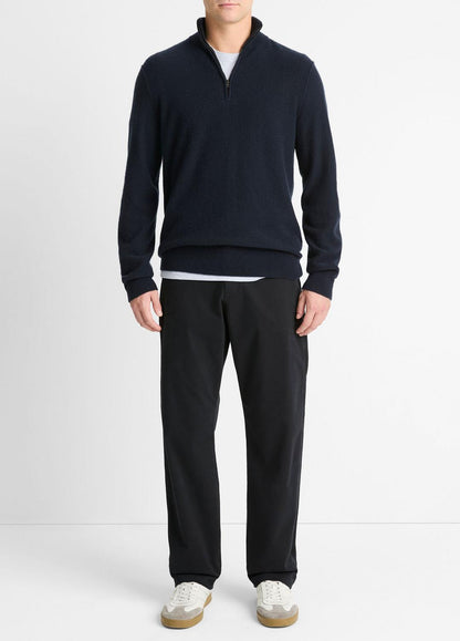 VINCE Men Plush Cashmere Quarter-Zip Sweater in Quarter Zip COASTAL BLUE