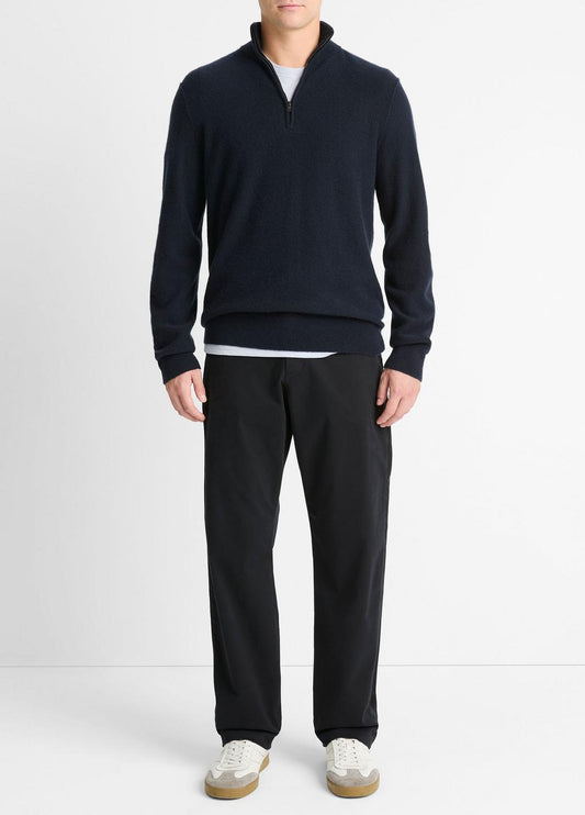 VINCE Men Plush Cashmere Quarter-Zip Sweater in Quarter Zip COASTAL BLUE