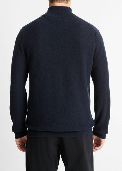 VINCE Men Plush Cashmere Quarter-Zip Sweater in Quarter Zip COASTAL BLUE