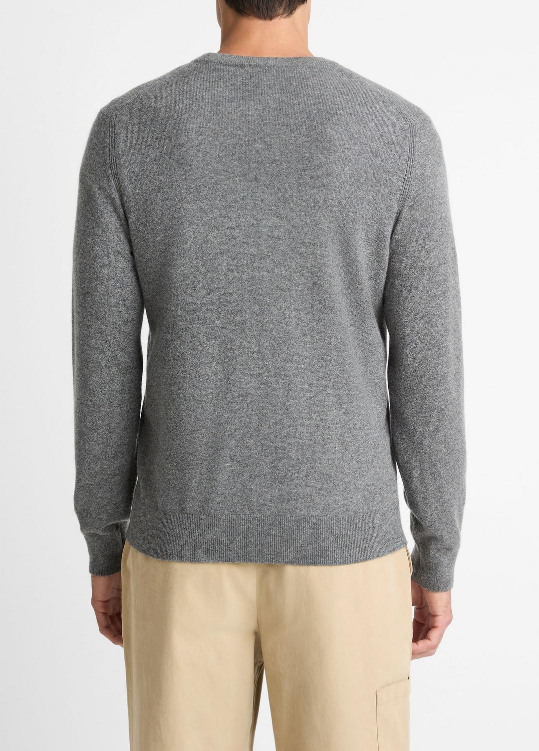 VINCE Men Cashmere Crew Neck Sweater in Crew Neck MEDIUM HEATHER GREY
