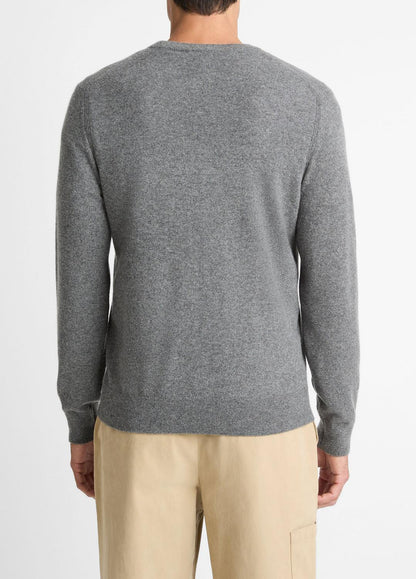 VINCE Men Cashmere Crew Neck Sweater in Crew Neck MEDIUM HEATHER GREY