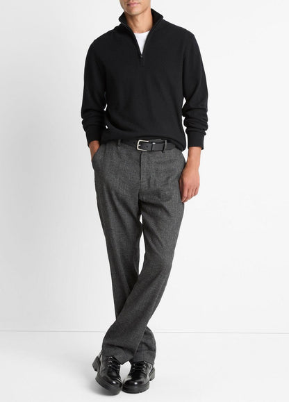 VINCE Men Cashmere Quarter-Zip Sweater in Quarter Zip BLACK