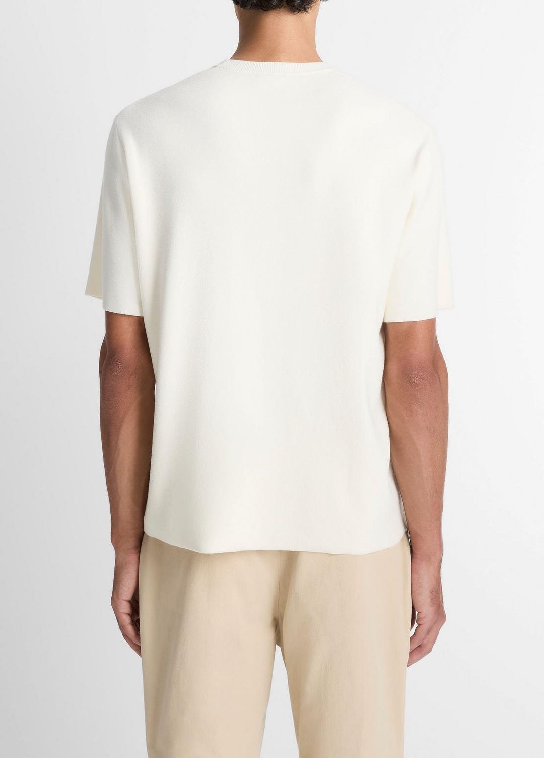 VINCE Men Milano Short-Sleeve Crew Neck Sweater in Crew Neck CLASSIC CREAM
