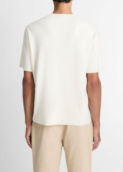 VINCE Men Milano Short-Sleeve Crew Neck Sweater in Crew Neck CLASSIC CREAM