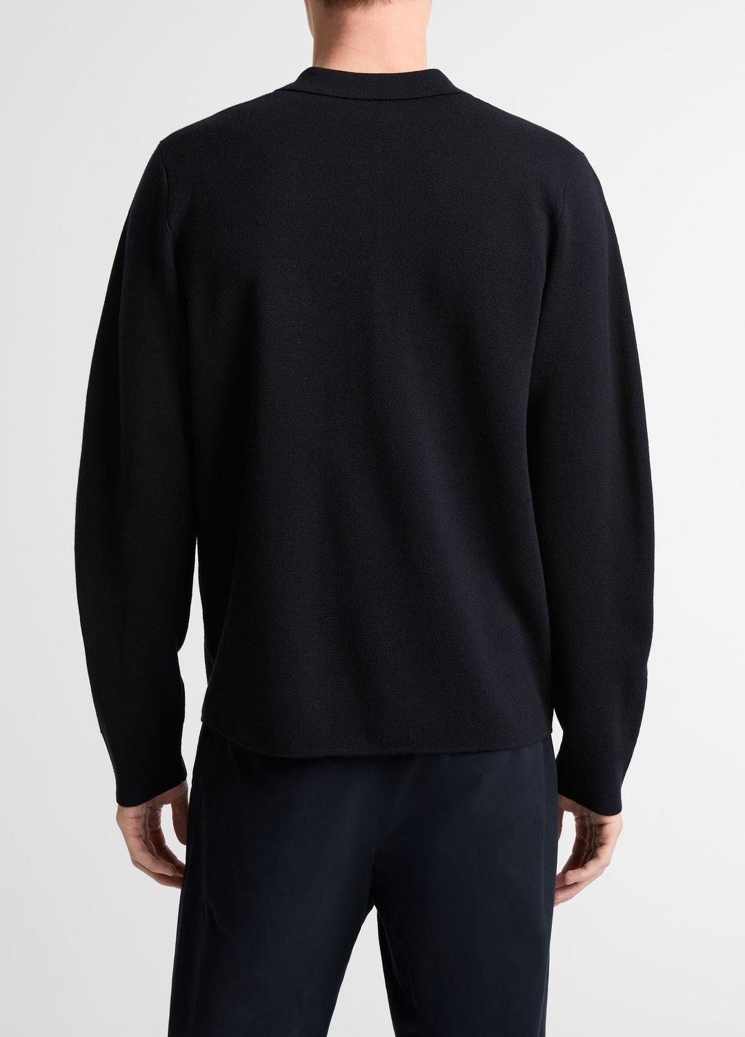 VINCE Men Italian Merino Wool Milano Polo Sweater in Sweaters COASTAL BLUE