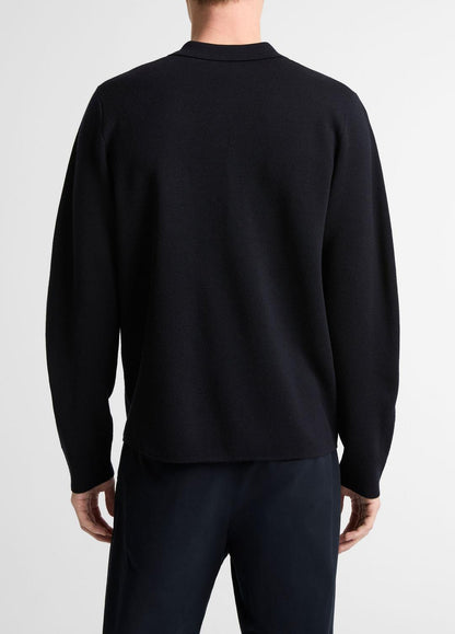 VINCE Men Italian Merino Wool Milano Polo Sweater in Sweaters COASTAL BLUE