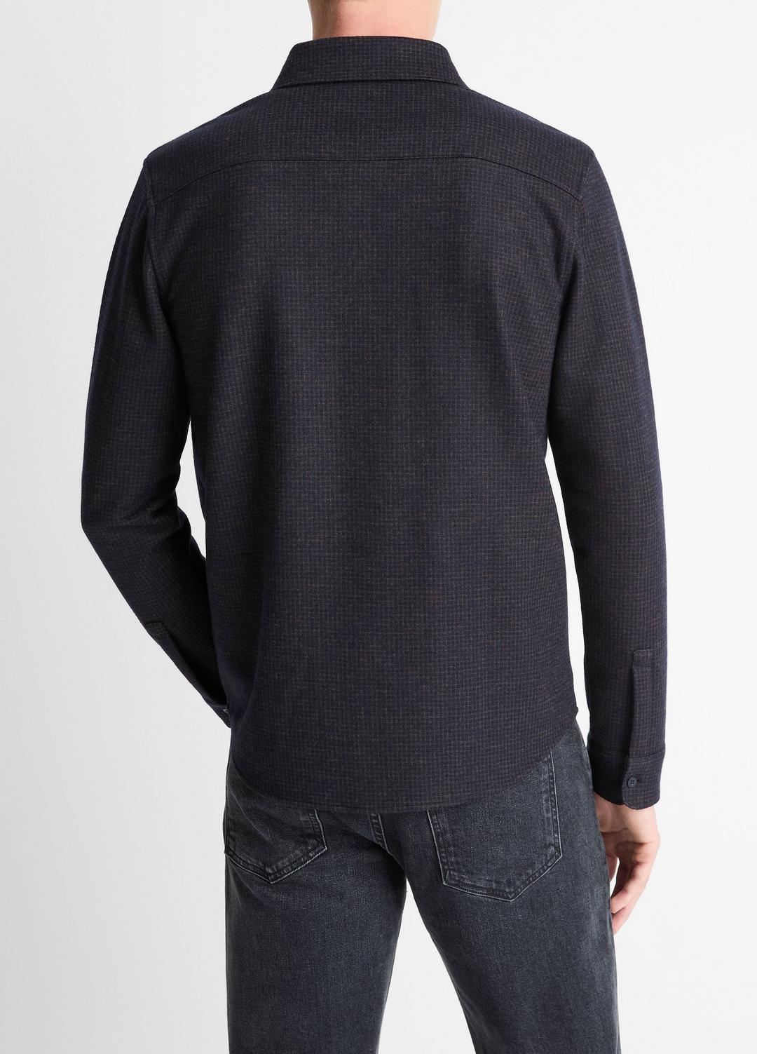 VINCE Men Tattersall Plaid Button-Down Shirt in Long Sleeve COASTAL BLUE/DARK JASPER
