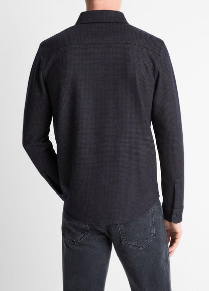 VINCE Men Tattersall Plaid Button-Down Shirt in Long Sleeve COASTAL BLUE/DARK JASPER