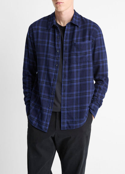 VINCE Men Big Horn Plaid Cotton Button-Front Shirt in Long Sleeve MONARCH COMBO