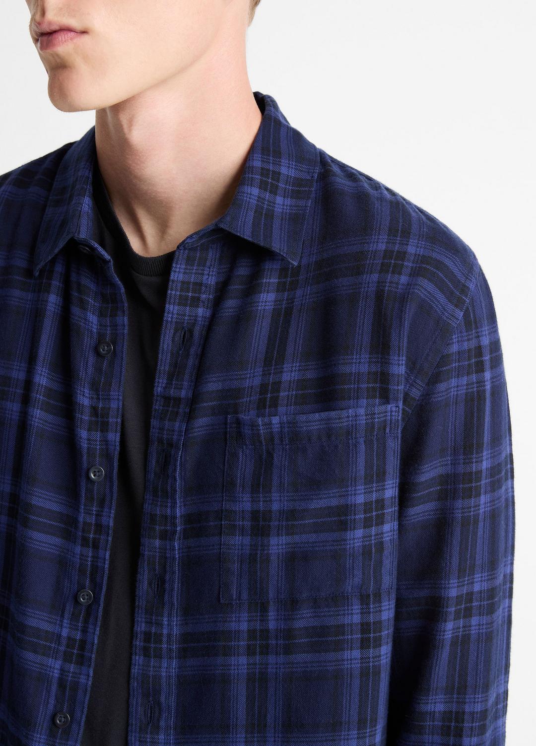 VINCE Men Big Horn Plaid Cotton Button-Front Shirt in Long Sleeve MONARCH COMBO