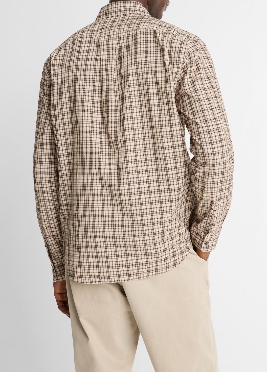 VINCE Men Great Falls Plaid Cotton Button-Front Shirt in Long Sleeve RIVER SAND/MISSION