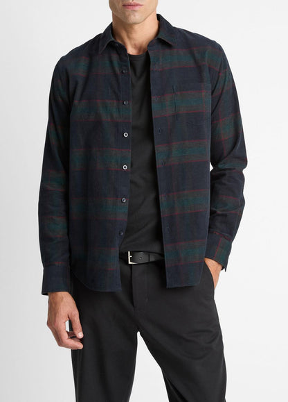 VINCE Men Holme Plaid Cotton Button-Front Shirt in Long Sleeve COASTAL COMBO