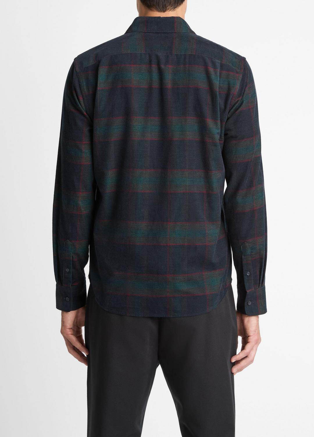 VINCE Men Holme Plaid Cotton Button-Front Shirt in Long Sleeve COASTAL COMBO
