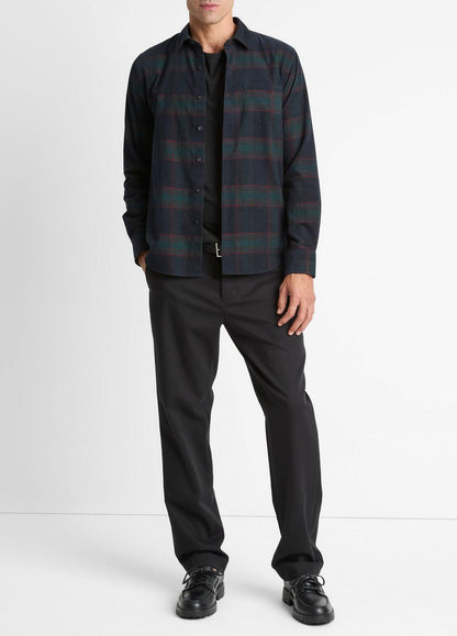 VINCE Men Holme Plaid Cotton Button-Front Shirt in Long Sleeve COASTAL COMBO