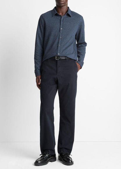 VINCE Men Houndstooth Cotton-Blend Button-Front Shirt in Long Sleeve COASTAL COMBO