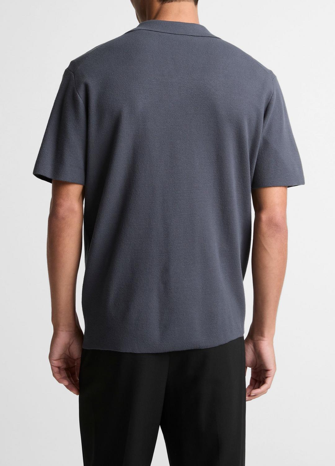 VINCE Men Merino Wool Cabana Shirt  in Short Sleeve STUDIO
