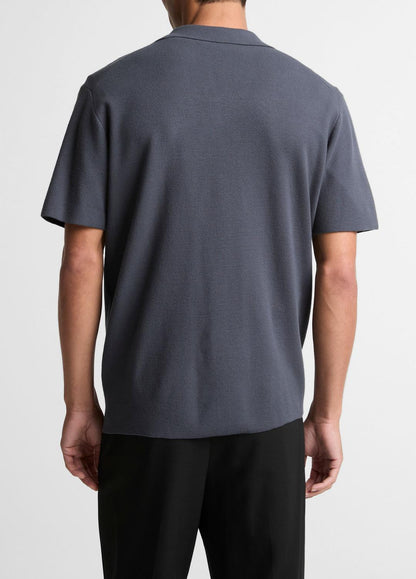 VINCE Men Merino Wool Cabana Shirt  in Short Sleeve STUDIO