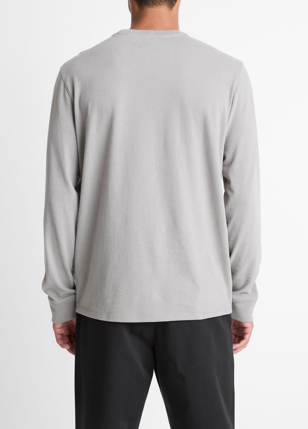 VINCE Men Sueded Jersey Long-Sleeve Pocket T-Shirt in Long Sleeve HEATHER MOUSE