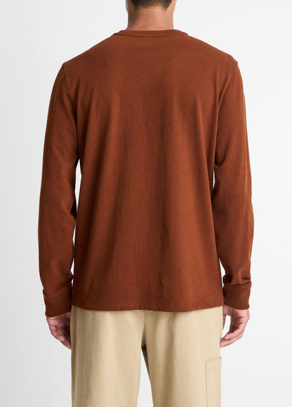 VINCE Men Sueded Jersey Long-Sleeve Pocket T-Shirt in Long Sleeve COPPERHEAD