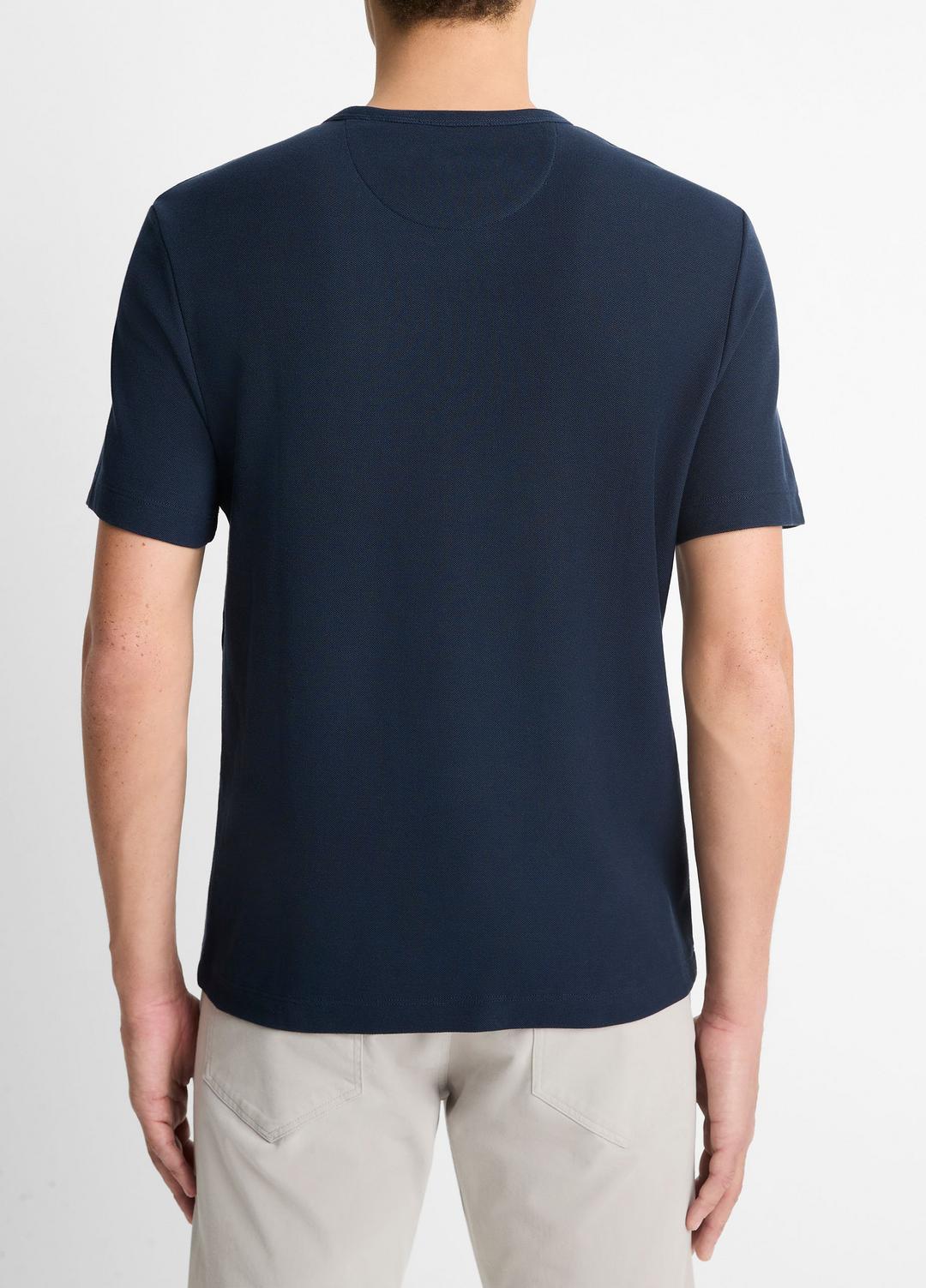 VINCE Men Pima Cotton Piqué Crew Neck T-Shirt in Short Sleeve COASTAL BLUE