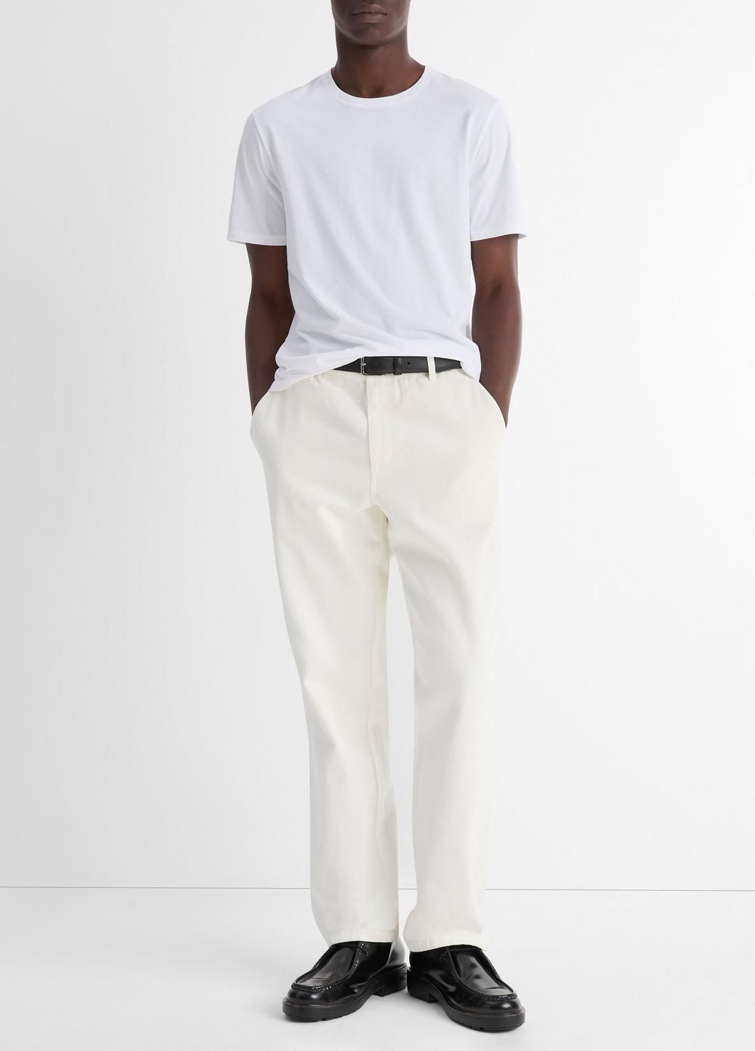 VINCE Men Pima Cotton Crew Neck T-Shirt in Short Sleeve OPTIC WHITE