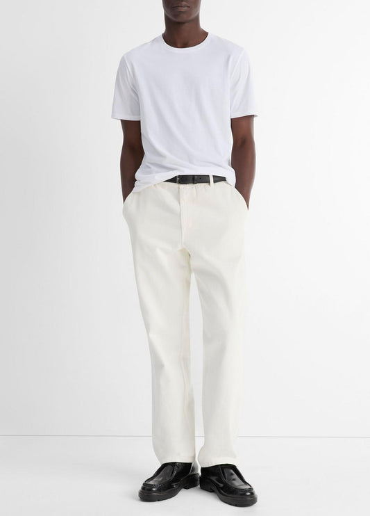 VINCE Men Pima Cotton Crew Neck T-Shirt in Short Sleeve OPTIC WHITE