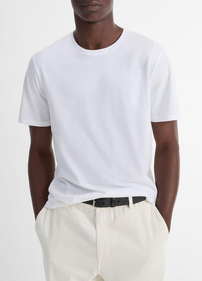 VINCE Men Pima Cotton Crew Neck T-Shirt in Short Sleeve OPTIC WHITE