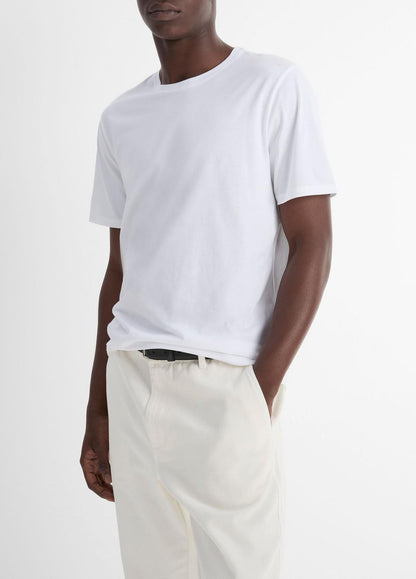 VINCE Men Pima Cotton Crew Neck T-Shirt in Short Sleeve OPTIC WHITE