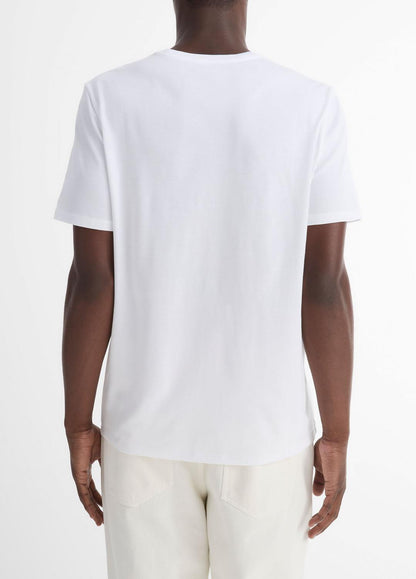 VINCE Men Pima Cotton Crew Neck T-Shirt in Short Sleeve OPTIC WHITE