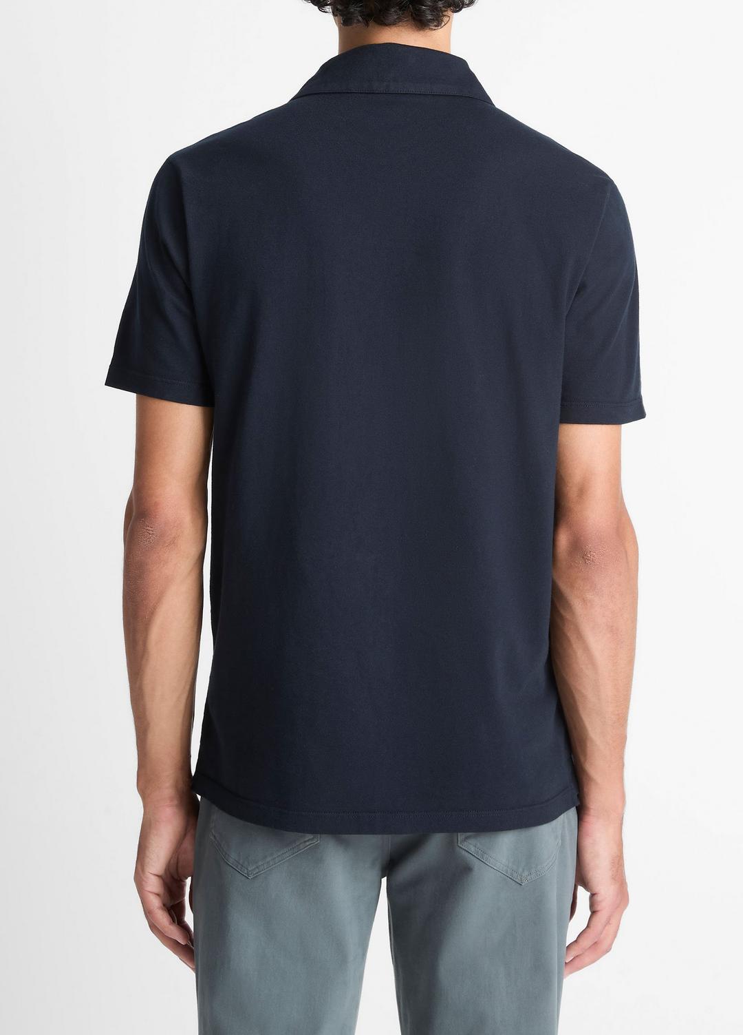 VINCE Men Garment Dye Cotton Polo Shirt in Henleys & Polos WASHED COASTAL