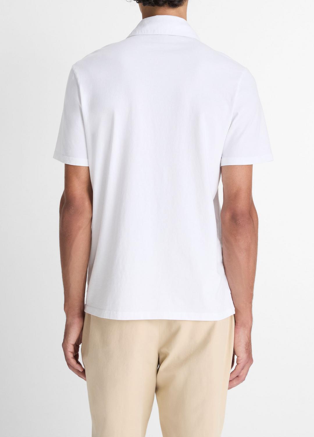 VINCE Men Garment Dye Cotton Polo Shirt in Henleys & Polos OPTIC WHITE