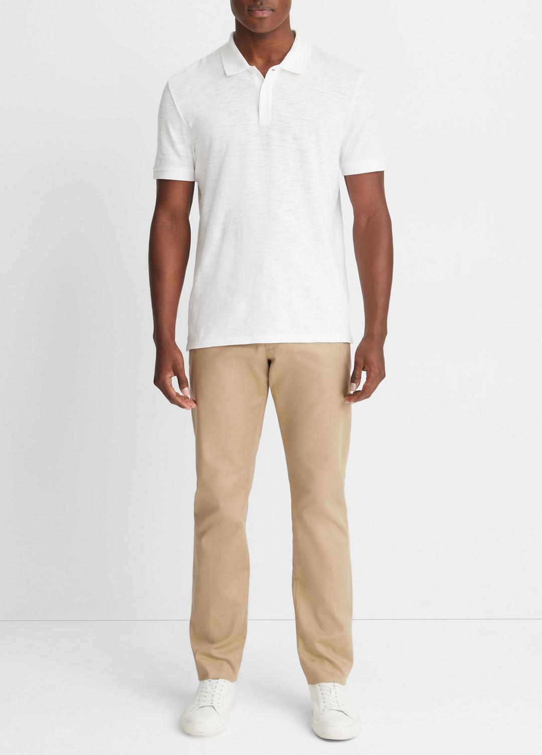VINCE Men Classic Slub Polo Shirt in Henleys & Polos WHITE
