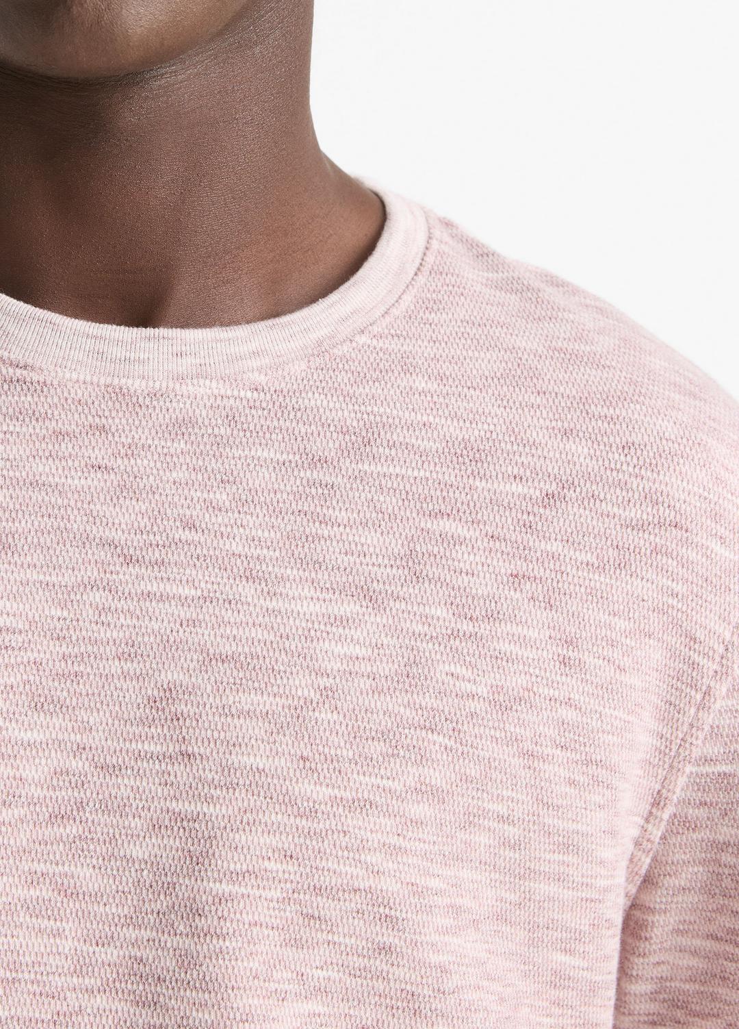 VINCE Men Space-Dye Cotton-Blend Long-Sleeve T-Shirt in Long Sleeve MALBEC/OFF WHITE