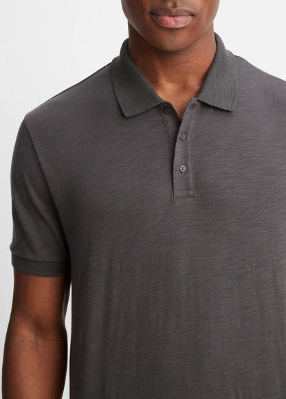 VINCE Men Classic Slub Polo Shirt in Henleys & Polos SPHERE