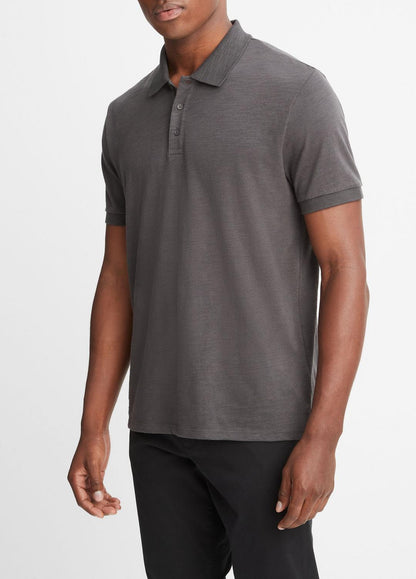 VINCE Men Classic Slub Polo Shirt in Henleys & Polos SPHERE
