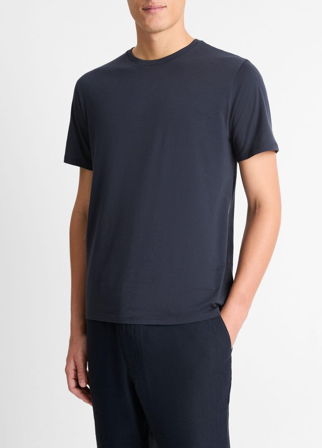 VINCE Men Pima Cotton Crew Neck T-Shirt in Short Sleeve COASTAL BLUE