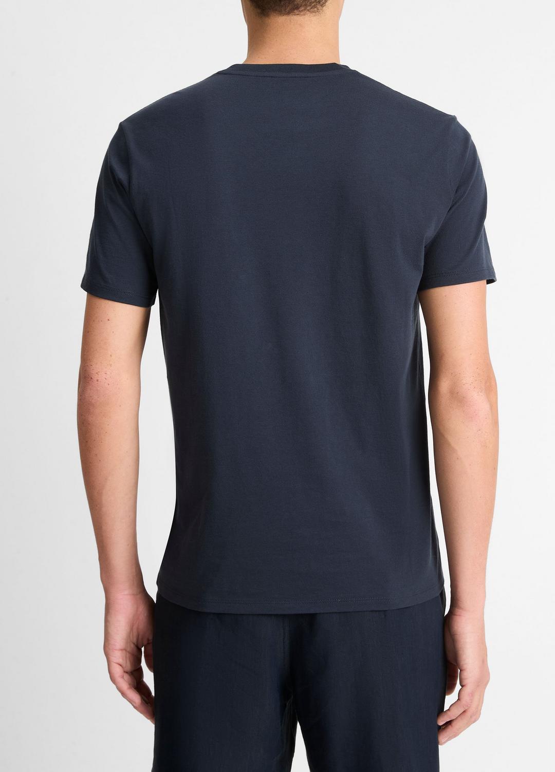 VINCE Men Pima Cotton V-Neck T-Shirt in Short Sleeve COASTAL BLUE