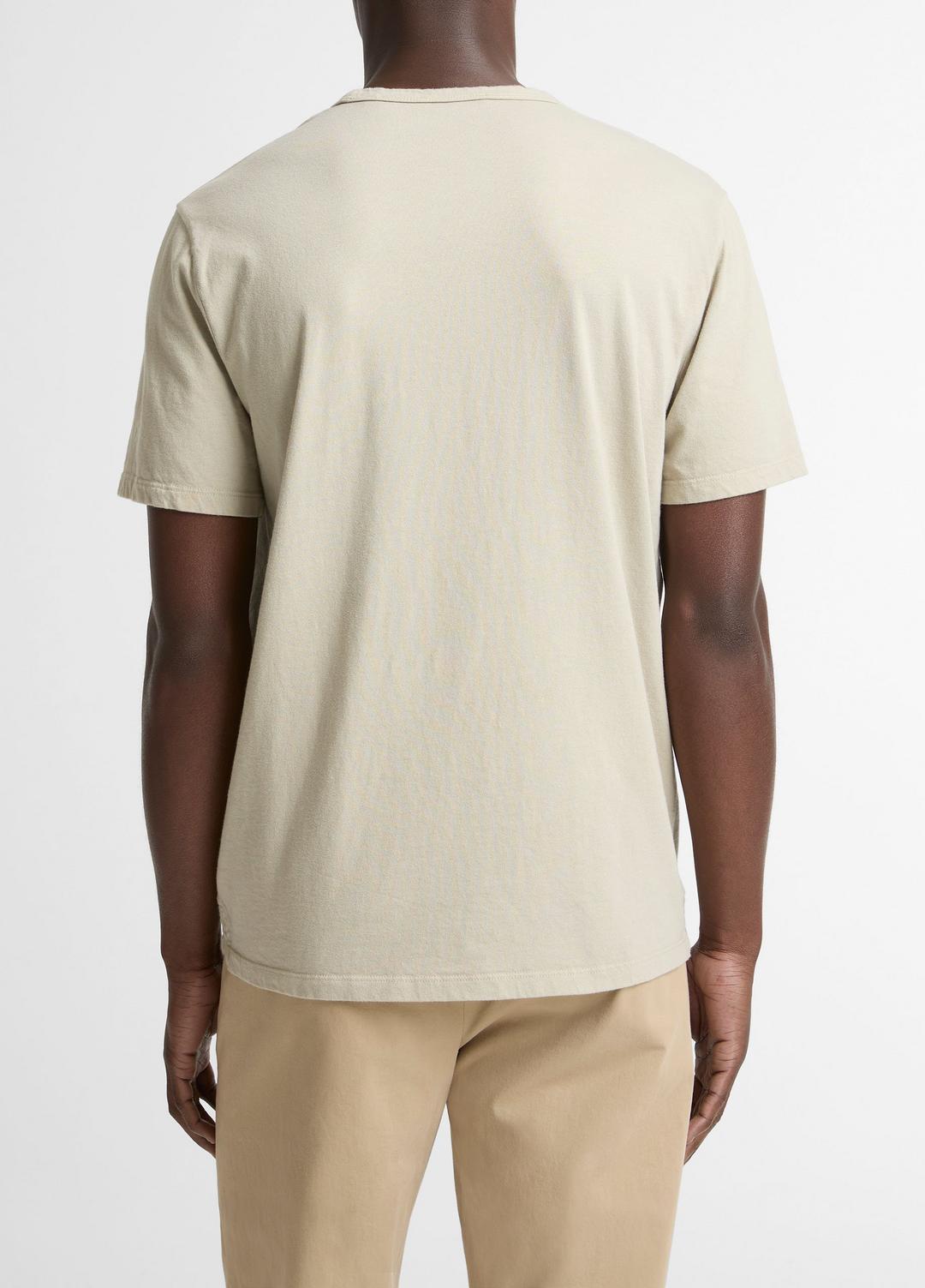 VINCE Men Garment Dye Cotton T-Shirt in Short Sleeve WASHED PARCHMENT
