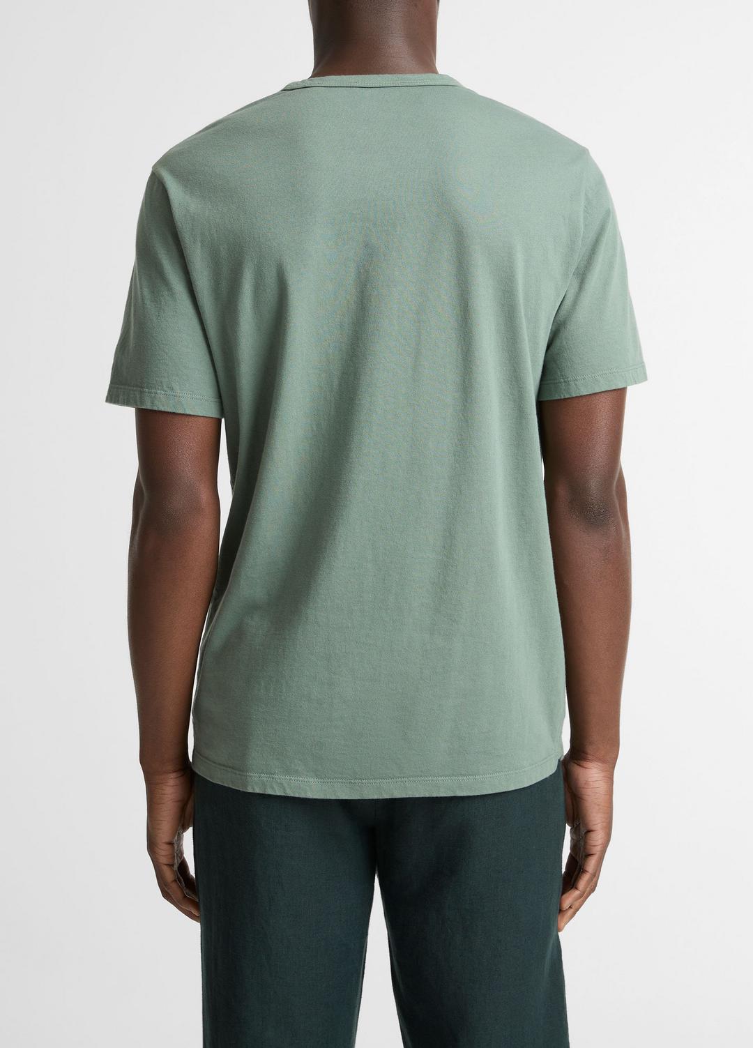 VINCE Men Garment Dye Cotton T-Shirt in Short Sleeve WASHED LAUREL