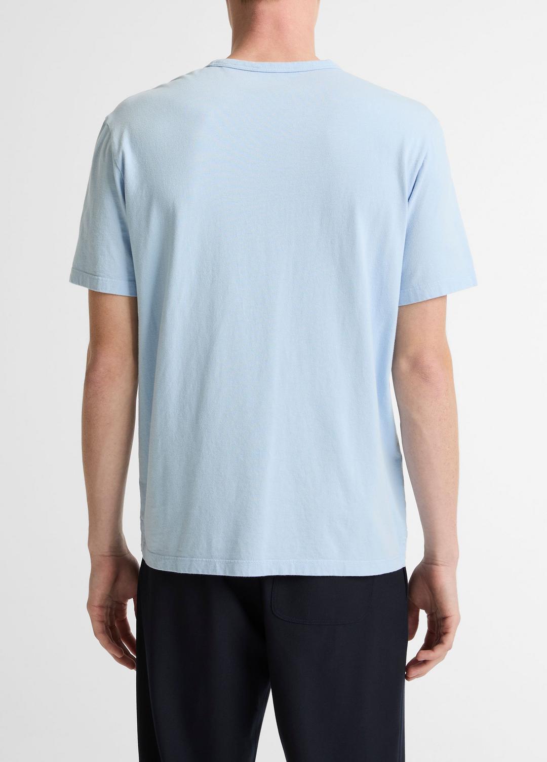 VINCE Men Garment Dye Cotton T-Shirt in Short Sleeve WASHED RAINWATER