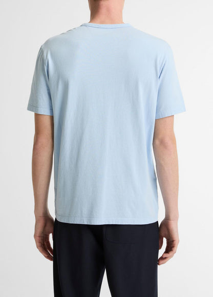 VINCE Men Garment Dye Cotton T-Shirt in Short Sleeve WASHED RAINWATER