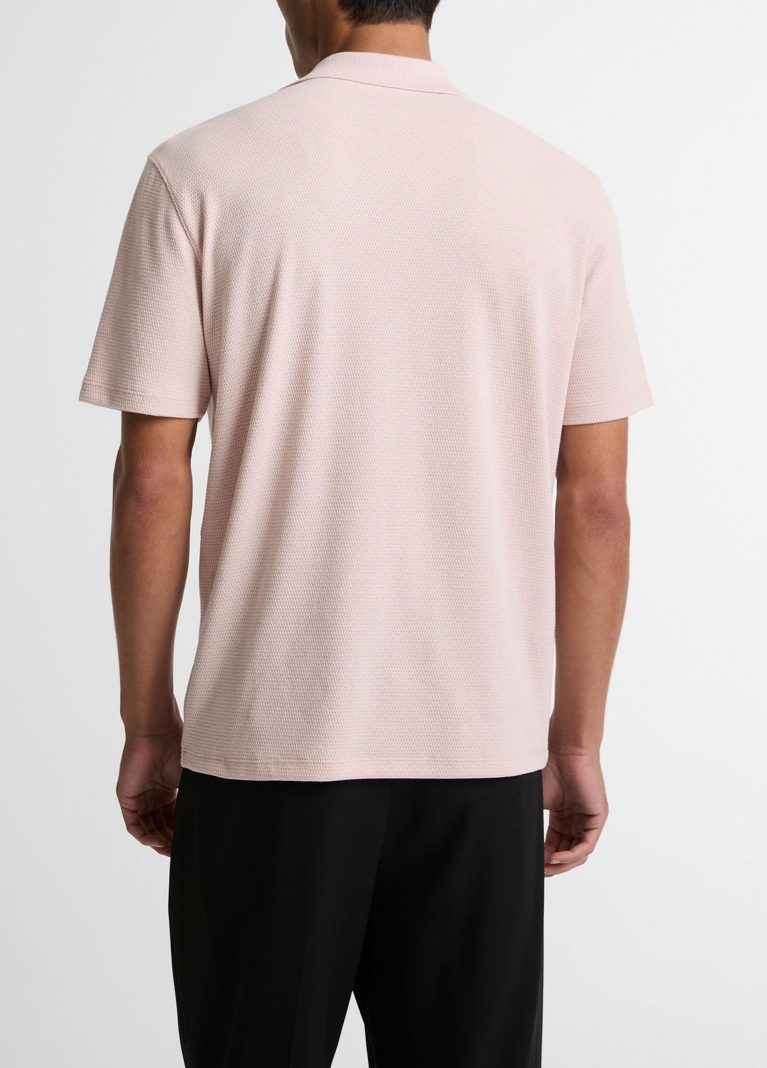 VINCE Men Cotton-Blend Johnny-Collar Polo Shirt in Henleys & Polos PARADISE