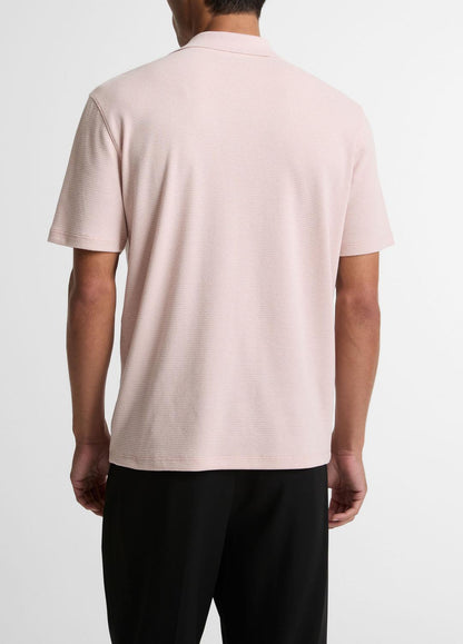 VINCE Men Cotton-Blend Johnny-Collar Polo Shirt in Henleys & Polos PARADISE