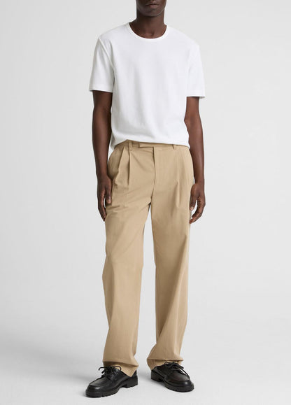 VINCE Men Pima Cotton Piqué Crew Neck T-Shirt in Short Sleeve OPTIC WHITE