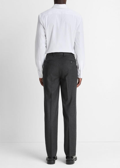 VINCE Men Wool-Silk Flannel Classic Pant in Trousers CHARCOAL