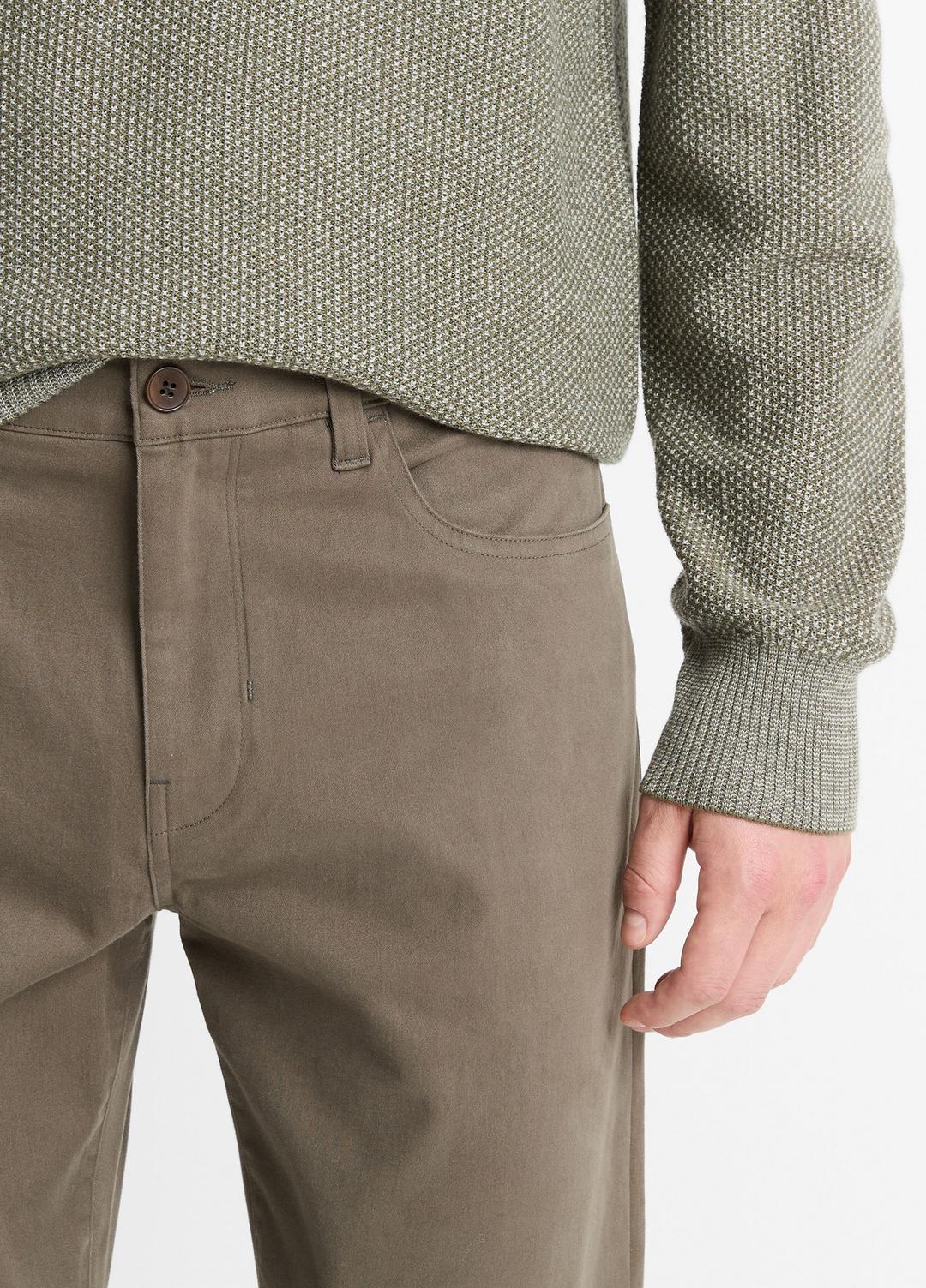 VINCE Men Dylan Slim 5-Pocket Peached Stretch-Cotton Pant in Trousers FROG