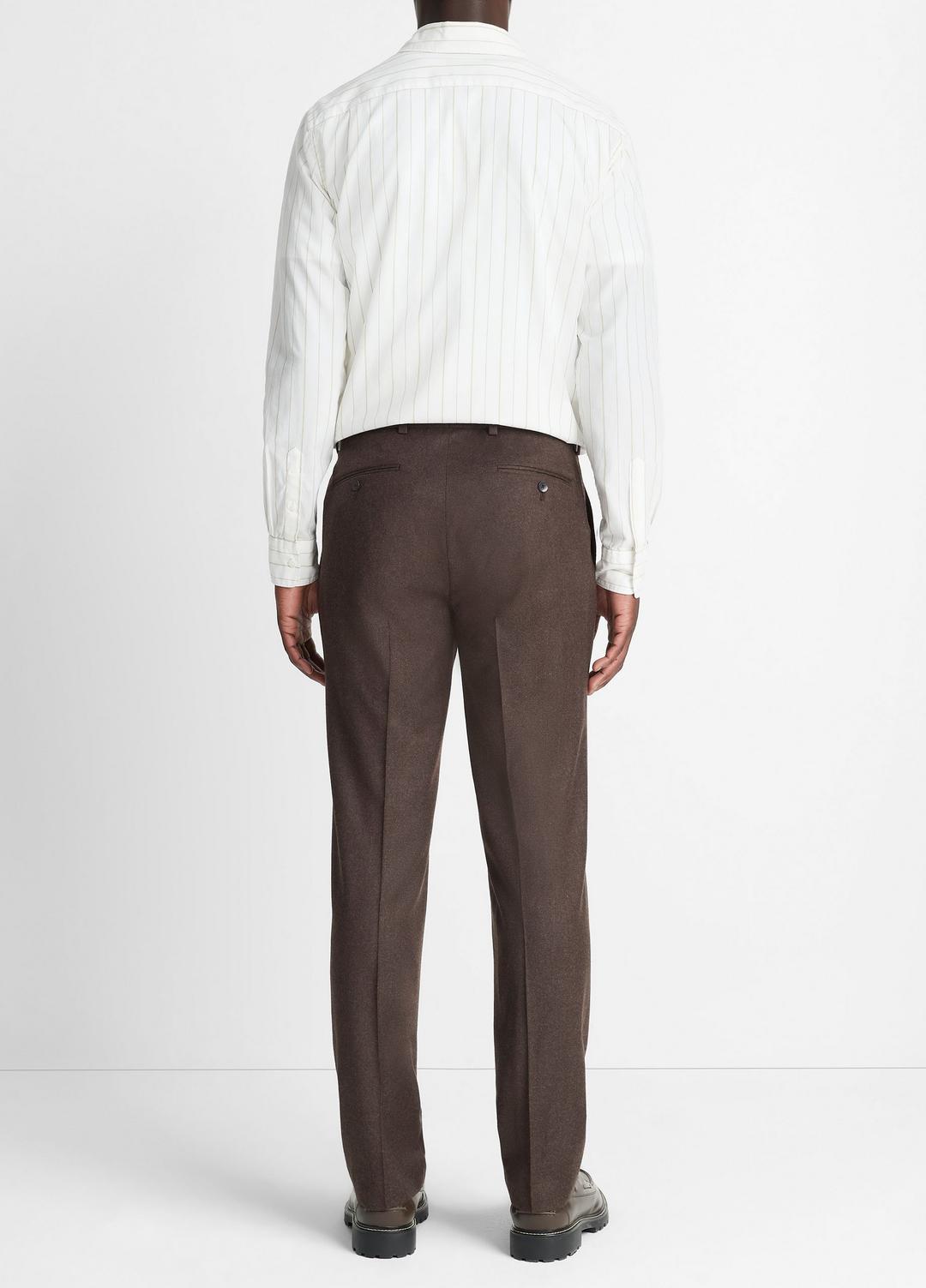 VINCE Men Wool-Silk Classic Pant in Trousers BROWN