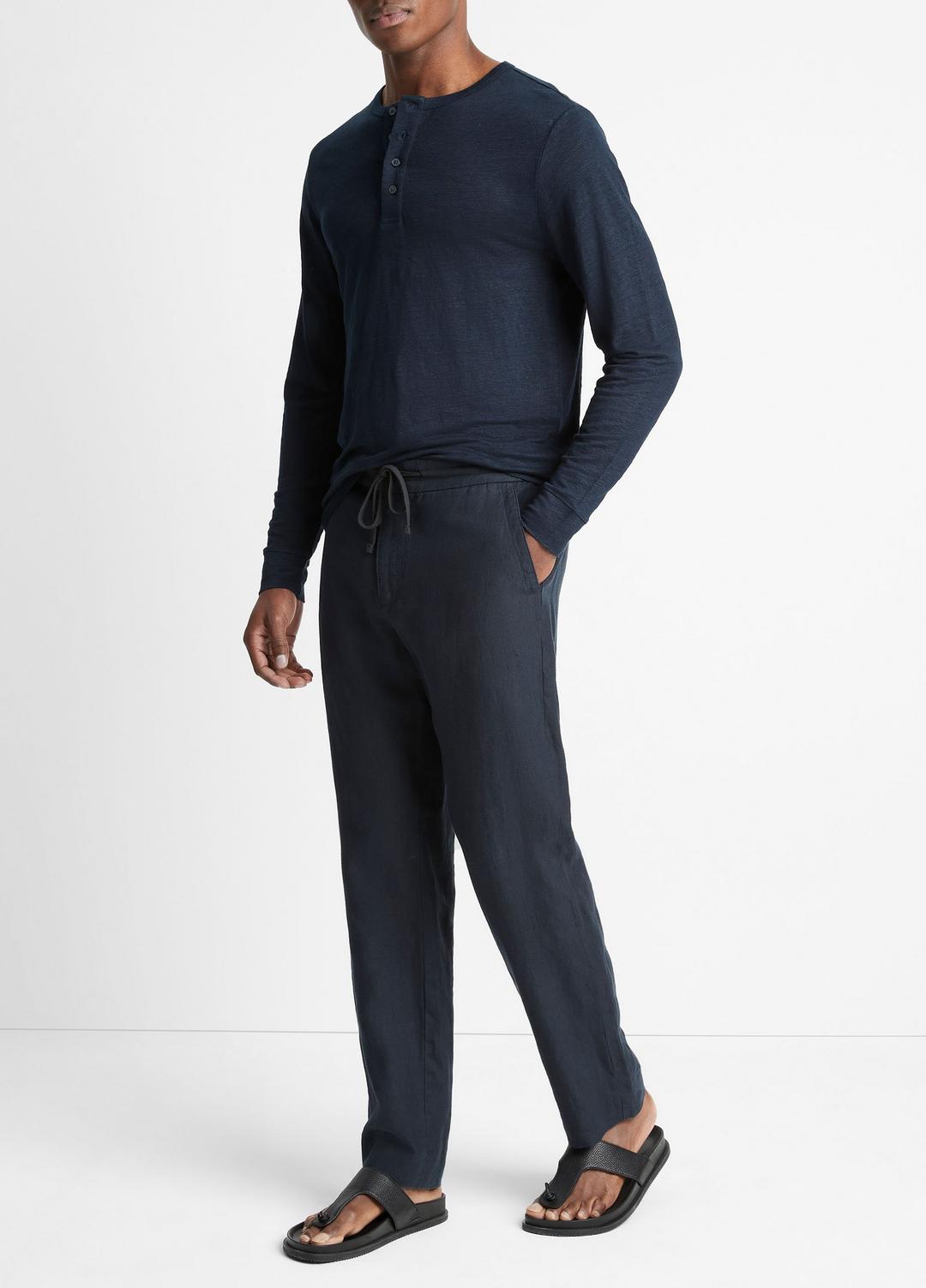 VINCE Men Lightweight Hemp Pant in Trousers COASTAL BLUE